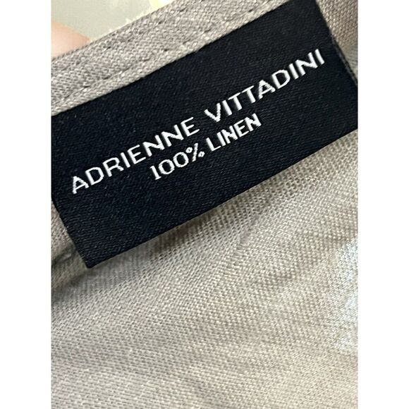 Adrienne Vittadini 100% Linen Sleeveless Knee Dress Size XS Tan Office Quiet Lux - Picture 5 of 6